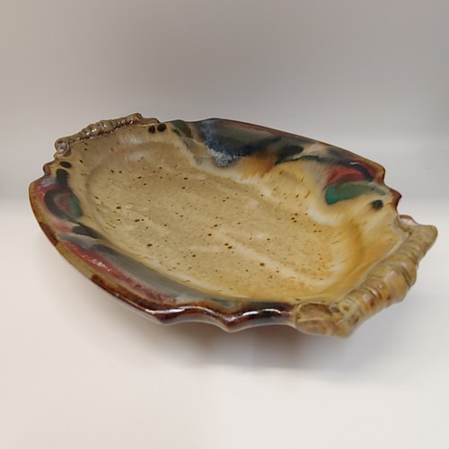 #220404 Platter Multi-color Edge 11x8 $18 at Hunter Wolff Gallery